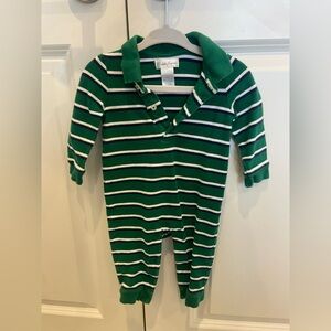 Ralph Lauren Green Striped Kids One Piece